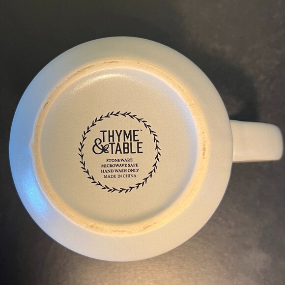 Set of 2 THYME & TABLE Stoneware Mugs ~ Gray with White & Metallic Gold Stripes - Picture 11 of 12